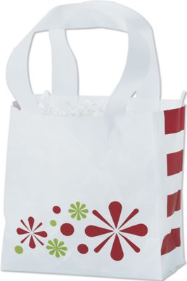 Jolly Jubilee Frosted Shoppers, 6 1/2 x 3 1/2 x 6 1/2' - Gifts Baskets Wholesale Supplies Shop