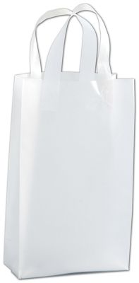 Clear Frosted High Density Flex Loop Shoppers - Gifts Baskets Wholesale Supplies Shop
