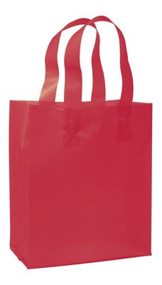 Red Frosted High Density Shoppers, 8 x 4 x 10' - Gifts Baskets Wholesale Supplies Shop
