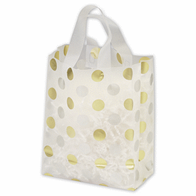 Gold & Silver Dots Clear-Frosted Flex Loop Shoppers