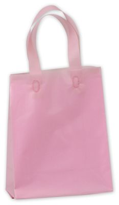 Dusty Rose Frosted High Density Shoppers, 8 x 4 x 10' - Gifts Baskets Wholesale Supplies Shop