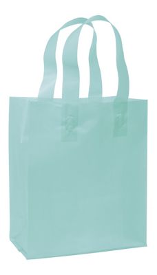 Turquoise Frosted High Density Shoppers, 8 x 4 x 10' - Gifts Baskets Wholesale Supplies Shop