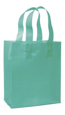 Teal Frosted High Density Shoppers, 8 x 4 x 10' - Gifts Baskets Wholesale Supplies Shop