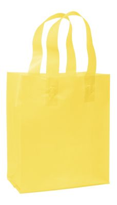 Yellow Frosted High Density Shoppers, 8 x 4 x 10' - Gifts Baskets Wholesale Supplies Shop