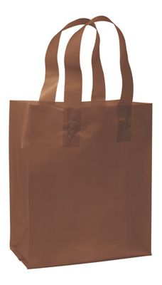 Chocolate Frosted High Density Shoppers, 8 x 4 x 10' - Gifts Baskets Wholesale Supplies Shop