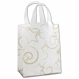 Stars Clear-Frosted Flex Loop Shoppers, 8 x 4 x 10'