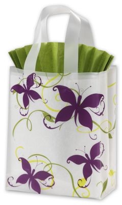 Vines & Butterflies Frosted Shoppers, 8 x 4 x 10' - Gifts Baskets Wholesale Supplies Shop