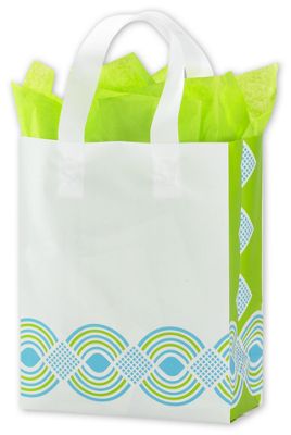 Waves Frosted Shoppers, 8 x 4 x 10' - Gifts Baskets Wholesale Supplies Shop