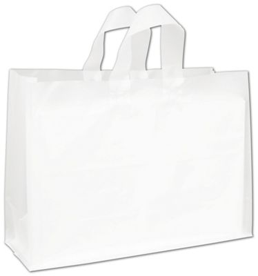 Clear Frosted High Density Flex Loop Shoppers - Gifts Baskets Wholesale Supplies Shop