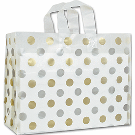 Gold & Silver Dots Clear-Frosted Flex Loop Shoppers