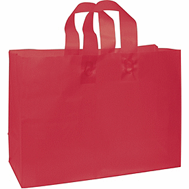 Red Frosted High Density Shoppers, 16 x 6 x 12