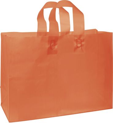 Orange Frosted High Density Shoppers, 16 x 6 x 12' - Gifts Baskets Wholesale Supplies Shop