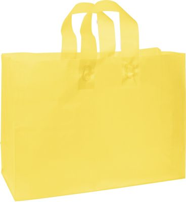 Yellow Frosted High Density Shoppers, 16 x 6 x 12' - Gifts Baskets Wholesale Supplies Shop