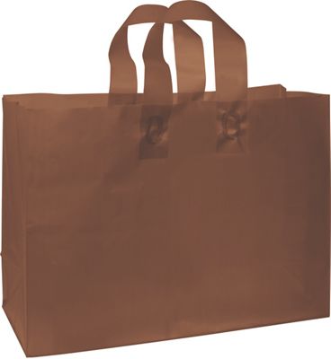 Chocolate Frosted High Density Shoppers, 16 x 6 x 12' - Gifts Baskets Wholesale Supplies Shop