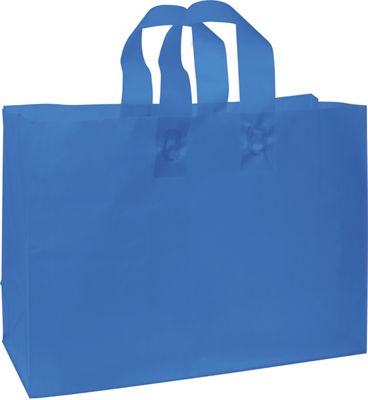 Blue Frosted High Density Shoppers, 16 x 6 x 12' - Gifts Baskets Wholesale Supplies Shop