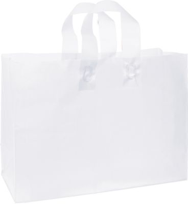 White Frosted High Density Shoppers, 16 x 6 x 12' - Gifts Baskets Wholesale Supplies Shop