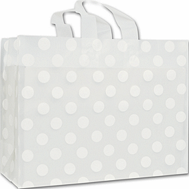 White Dots Clear-Frosted Flex Loop Shoppers, 16 x 6 x 12