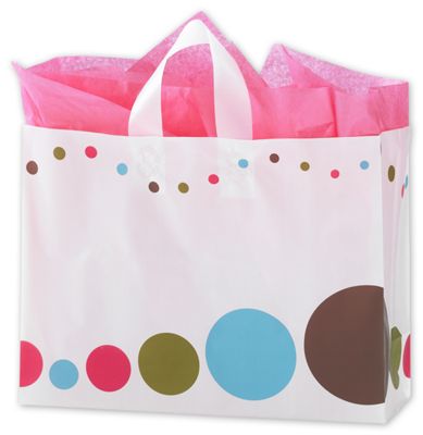 Descending Circles Frosted Shoppers, 16 x 6 x 12' - Gifts Baskets Wholesale Supplies Shop