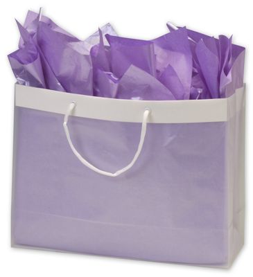 Clear Frosted High Density Euro Shoppers, 16 x 6 x 12' - Gifts Baskets Wholesale Supplies Shop