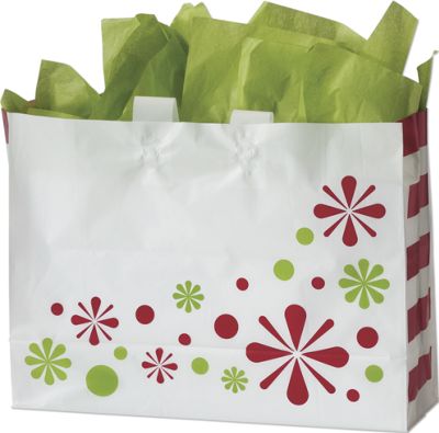 Jolly Jubilee Frosted Shoppers, 16 x 6 x 12' - Gifts Baskets Wholesale Supplies Shop