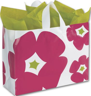 Poppin' Petals Frosted Shoppers, 16 x 6 x 12' - Gifts Baskets Wholesale Supplies Shop