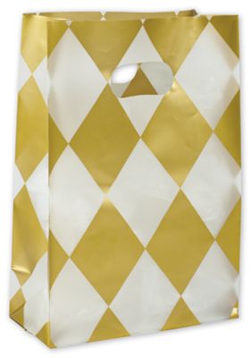Harlequin Frosted Shoppers, 7 x 3 1/2 x 10 1/2' - Gifts Baskets Wholesale Supplies Shop