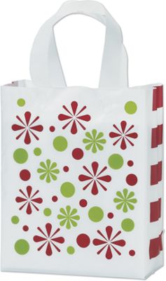 Jolly Jubilee Frosted Shoppers, 8 x 4 x 10', Mini Pack - Gifts Baskets Wholesale Supplies Shop