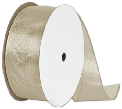 Wire Edge Magic Wand Champagne Ribbon, 1 1/2' x 15 Yds - Gifts Baskets Wholesale Supplies Shop