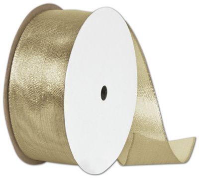 Wire Edge Magic Wand Gold Ribbon, 1 1/2' x 15 Yds - Gifts Baskets Wholesale Supplies Shop