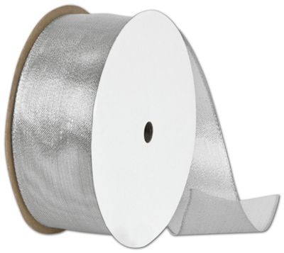 Wire Edge Magic Wand Silver Ribbon, 1 1/2' x 15 Yds - Gifts Baskets Wholesale Supplies Shop