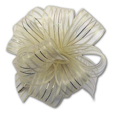 Ivory Fasbos 2' Bows, 3/8' x 27 Yds - Gifts Baskets Wholesale Supplies Shop
