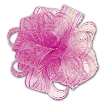 Pink Fasbos 4' Bows, 7/8' x 27 Yds - Gifts Baskets Wholesale Supplies Shop