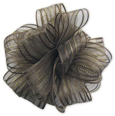 Chocolate Fasbos 4' Bows, 7/8' x 27 Yds - Gifts Baskets Wholesale Supplies Shop