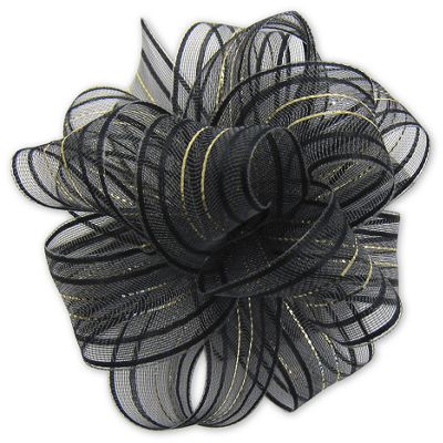 Black Fasbos 4' Bows, 7/8' x 27 Yds - Gifts Baskets Wholesale Supplies Shop