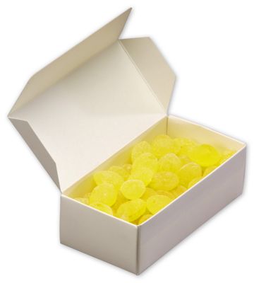 White One-Piece Candy Boxes, 7 1/8 x 3 3/8 x 1 7/8' - Gifts Baskets Wholesale Supplies Shop