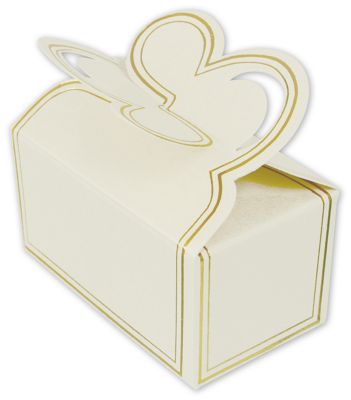 White Two-Piece Petal Style Truffle Boxes - Gifts Baskets Wholesale Supplies Shop