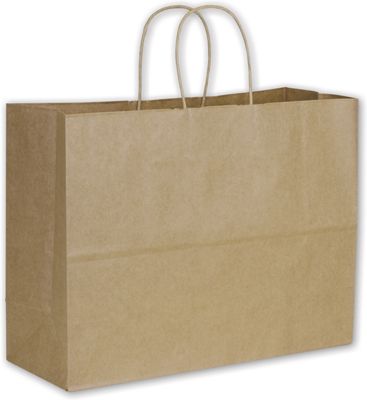 Recycled Kraft Paper Shoppers Vogue, 16 x 6 x 12 1/2' - Gifts Baskets Wholesale Supplies Shop