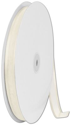 Organza Satin Edge Ivory Ribbon, 5/8' x 100 Yds - Gifts Baskets Wholesale Supplies Shop