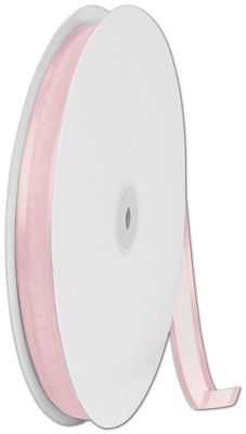 Organza Satin Edge Pink Ribbon, 5/8' x 100 Yds - Gifts Baskets Wholesale Supplies Shop