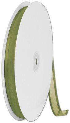 Organza Satin Edge Moss Ribbon, 5/8' x 100 Yds - Gifts Baskets Wholesale Supplies Shop