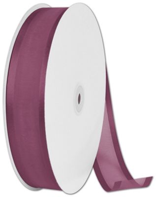 Organza Satin Edge Burgundy Ribbon, 1 1/2' x 100 Yds - Gifts Baskets Wholesale Supplies Shop