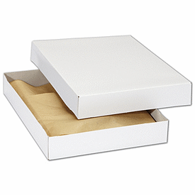 White Premium Two-Piece Apparel Boxes, 11 1/2x8 1/2x1 5/8'