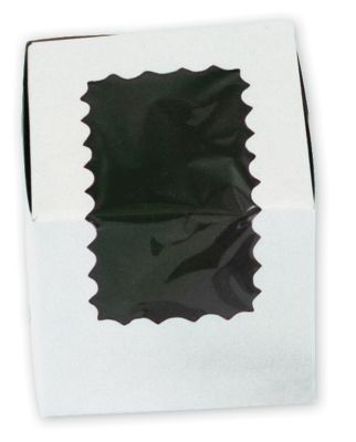 White Windowed Standard Cupcake Boxes, 1 Cup - Gifts Baskets Wholesale Supplies Shop