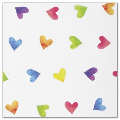 Rainbow Hearts Polypropylene Film Rolls, 30 x 100