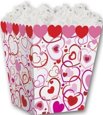 Hearts Big and Small Sweet Treat Boxes, 4 x 3 3/4  x 4 1/2 - Gifts Baskets Wholesale Supplies Shop