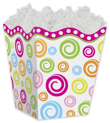 Swircles Sweet Treat Gift Boxes, 4 x 3 3/4 x 4 1/2' - Gifts Baskets Wholesale Supplies Shop
