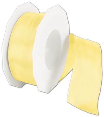 Wire-Edge Lyon Yellow Ribbon, 1 1/2' x 27 Yds - Gifts Baskets Wholesale Supplies Shop