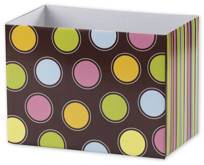 Chocolate Buttons Gift Basket Boxes, 10 1/4 x 6 x 7 1/2' - Gifts Baskets Wholesale Supplies Shop
