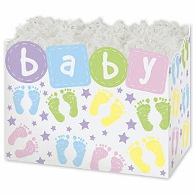 Baby Steps Gift Basket Boxes, 10 1/4 x 6 x 7 1/2'