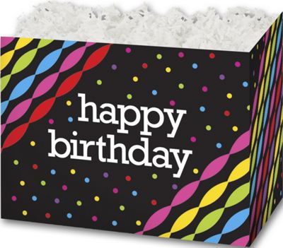 Happy Birthday Gift Basket Boxes, 10 1/4 x 6 x 7 1/2' - Gifts Baskets Wholesale Supplies Shop